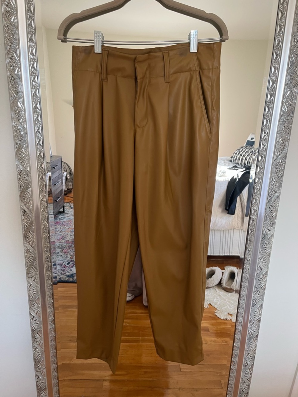 a new day Cognac Faux Leather Chinos